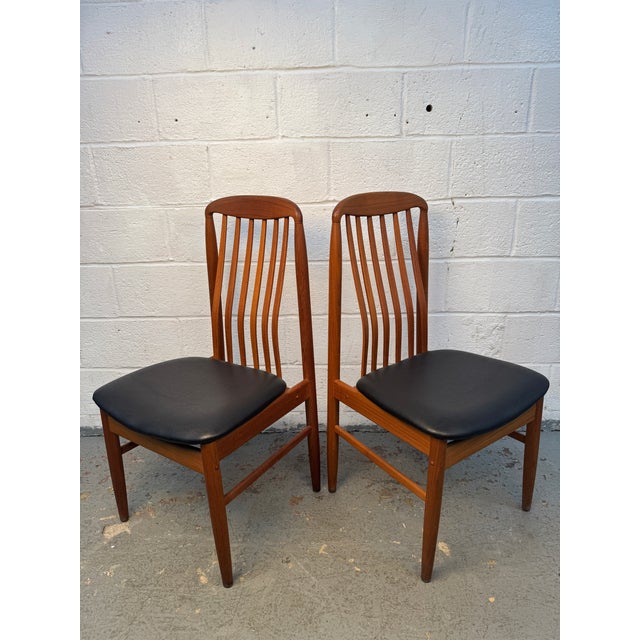 Set of Six Mid-Century Slatted Teak Dining Chairs by Benny Linden For Sale - Image 4 of 18