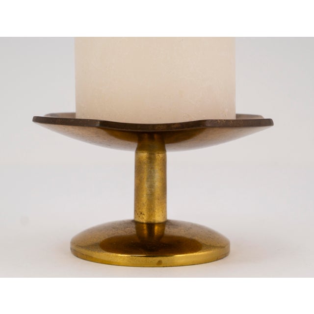 Mid-Century Minimalist Brass Table Candlestick, 1960s For Sale - Image 10 of 16