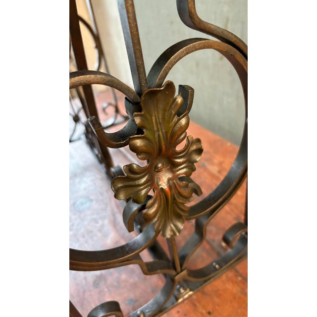1920s Spanish Revival Iron Base Table or Bench For Sale - Image 4 of 11