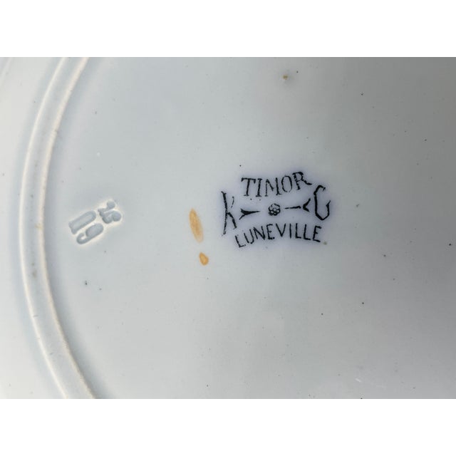 Chinoiserie Timor K & G by Luneville Porcelain Soup Bowls Set of 3 For Sale - Image 10 of 10