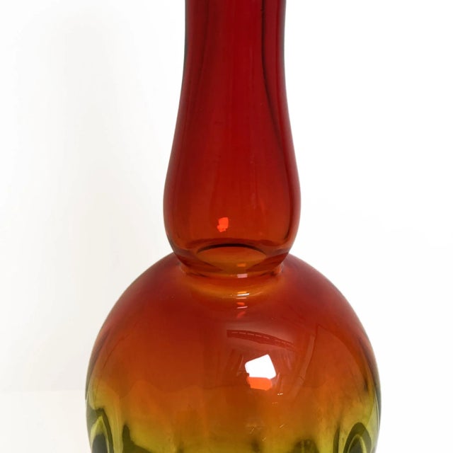 1960s Mid-Century Blenko Amberina Bell Shape Decanter For Sale - Image 5 of 11