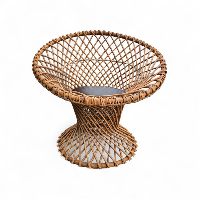 Round Rattan Chair Armchair from Rohé, Noordwolde For Sale - Image 3 of 9