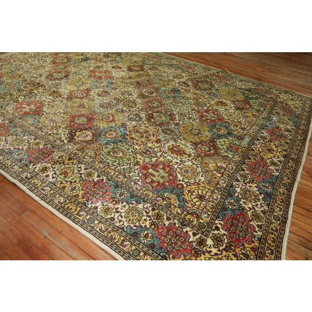 Vintage Tabriz Multi-Color Traditional Hand-Knotted Rug, 9'6'' X 13' For Sale - Image 10 of 13