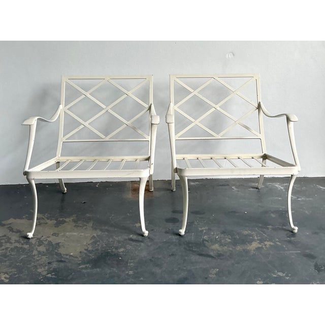 Vintage Boho Cast Aluminum “Florentine” Lounge Chairs After Brown Jordan For Sale - Image 9 of 11