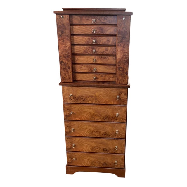 Agresti Lo Scrigno Briar & Mahogany Jewelry Armoire. Italy, 21st Century. For Sale - Image 10 of 14