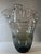 Glass Casamotion Smokey Gray Art Glass Vase With Swirl Design and Ruffled Lip For Sale - Image 7 of 12