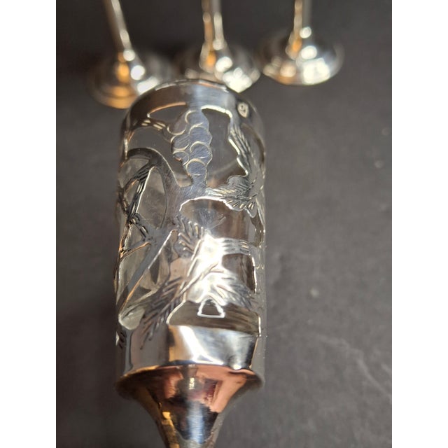 Vintage Mexican Sterling Silver Judaica Kiddush Cordial Cups Star of David Grapes Art Mexico 53g - Set of 5 For Sale - Image 9 of 18