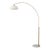 1960s Adjustable Mid Century Arc Floor Lamp, Morelli - Weathered Brass Lucite Shade, White Marble Base For Sale