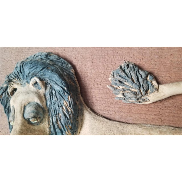 Mid-Century Wood and Pottery Wall Art Plaque For Sale - Image 9 of 10
