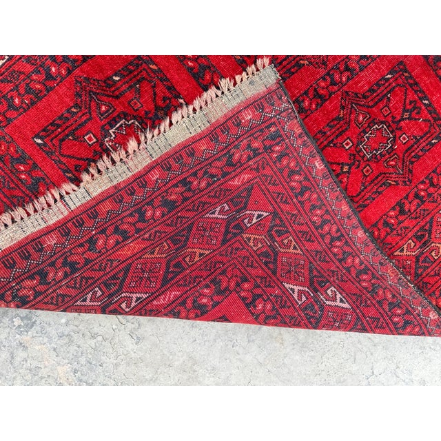 1970s Hand Knotted Vintage Turkomen Ersari Rug For Sale - Image 9 of 9