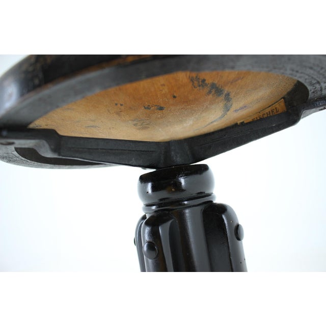 Adjustable Stool by Fischel, Czechoslovakia, 1930s For Sale - Image 6 of 14