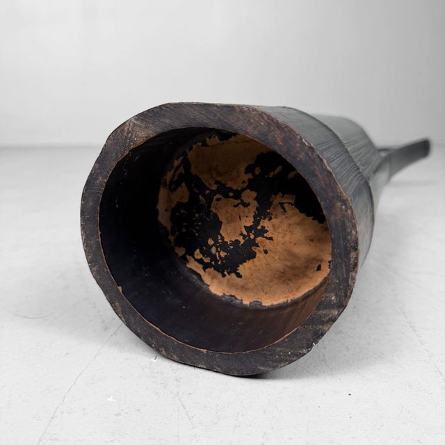 Black Bamboo Ikebana Vase, 1950s For Sale - Image 9 of 10