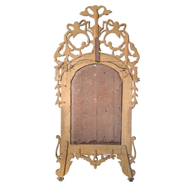 Antique Piedmont Carved Wooden Mirror, 1700s For Sale - Image 3 of 12