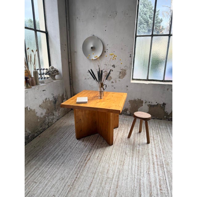 Modernist Square Pine Table, 1950s For Sale - Image 12 of 18