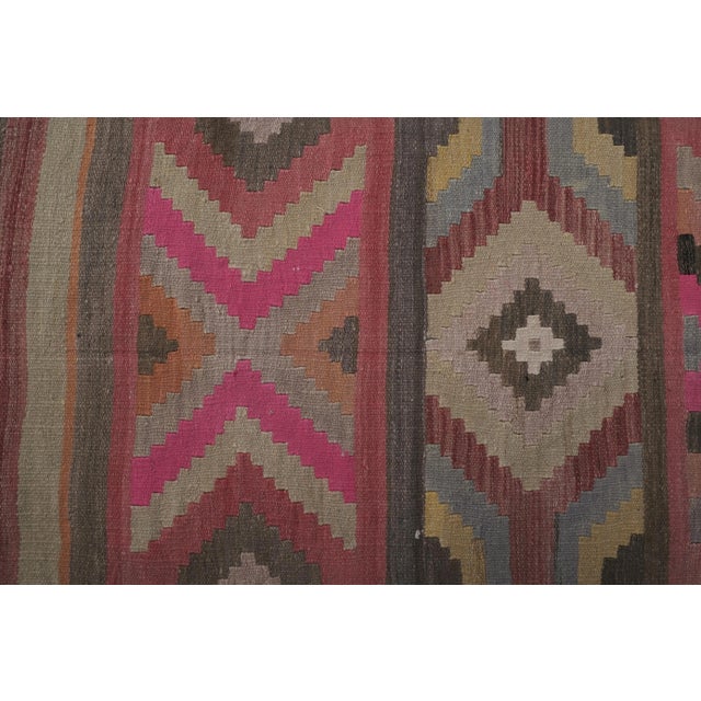 Textile Tribal Flat Woven Turkish Striped Kilim Runner 2'6'' X 20'6'' For Sale - Image 7 of 13
