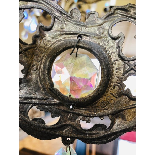 1969 Loevsky & Loevsky Waterfall Crystal Brass & Marble Table Chandeliers - a Pair For Sale - Image 11 of 12