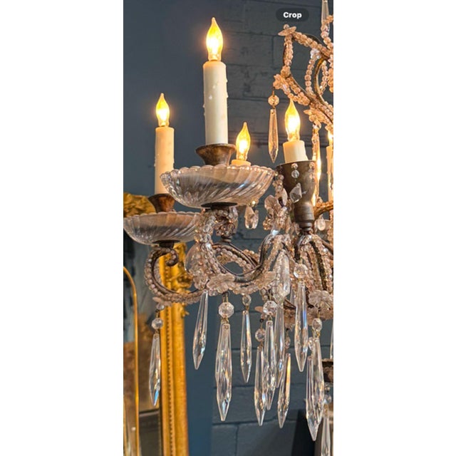 Brown Unusual Italian Beaded Chandelier For Sale - Image 8 of 9