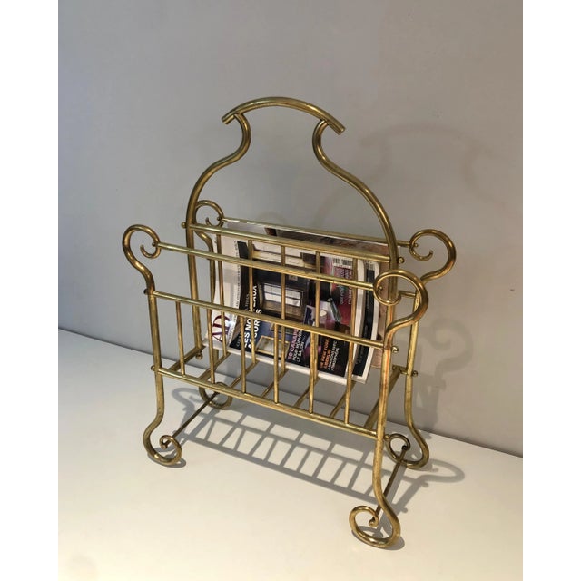 1900 - 1909 Brass Magazine Rack. French Work, circa 1900 For Sale - Image 5 of 13