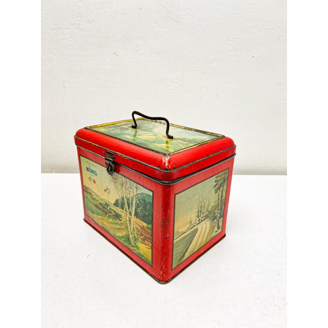 Antique Dutch Tin Box, 1920s For Sale - Image 10 of 10