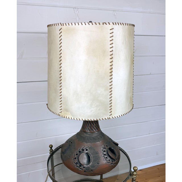Mid-Century Modern Brown Ceramic Table Lamp, 1960s For Sale - Image 12 of 12
