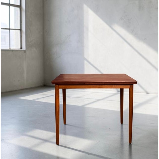 Brown Danish Extendable Teak Dining Table, Denmark, 1960s For Sale - Image 8 of 16