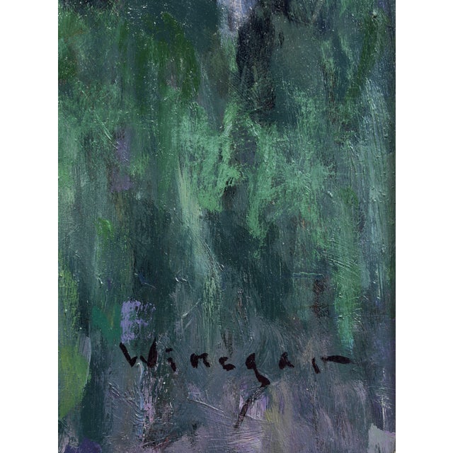 Contemporary Greens of Summer (The Assembly) by Seth Winegar | Oil on Panel Aspen Grove For Sale - Image 3 of 11