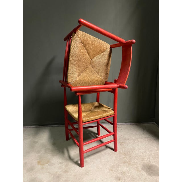 Wood French Straw Seat Armchairs, 1970s, Set of 2 For Sale - Image 7 of 11