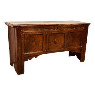 Late 17th Century English Oak Trunk / Chest / Bench For Sale