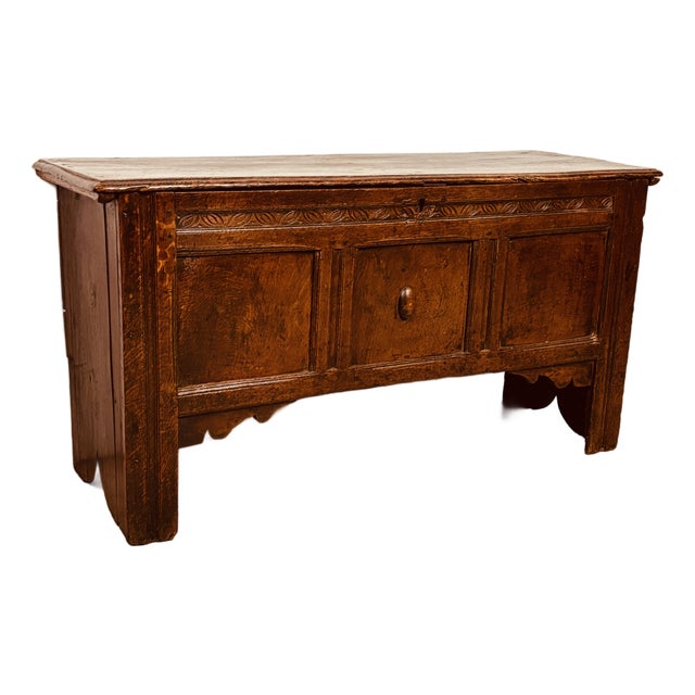 Late 17th Century English Oak Trunk / Chest / Bench For Sale