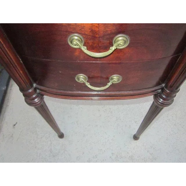 Vintage Wood Side Table in Solid Dark Tone 2 Drawer by John Stuart Co