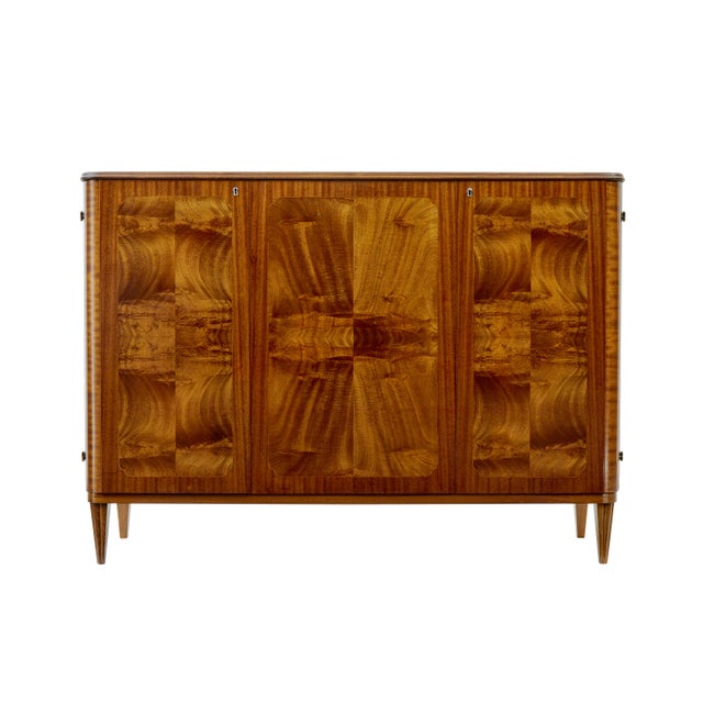 Brown Mid-Century Scandinavian Inlaid Teak Sideboard, 1960 For Sale - Image 8 of 9