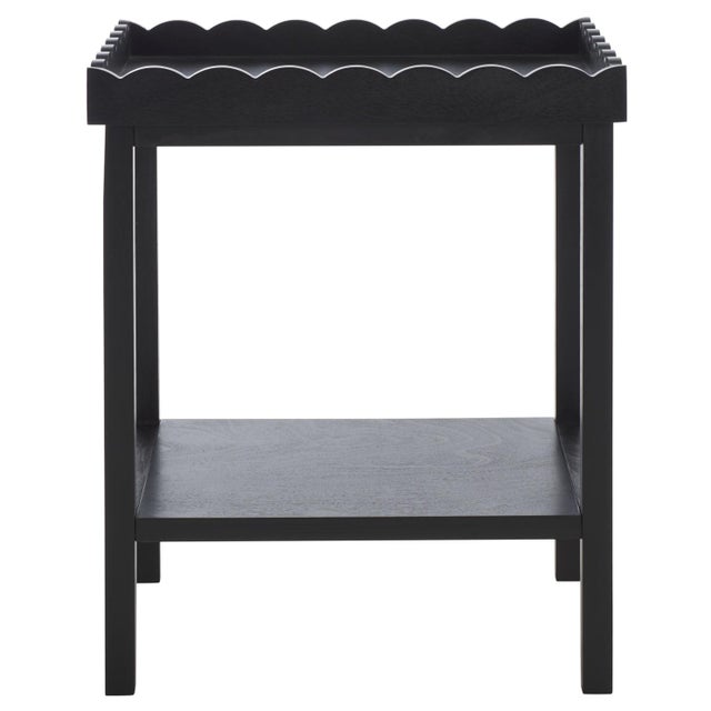 Black Starlyn Scalloped Accent Table in Matte Black For Sale - Image 8 of 8