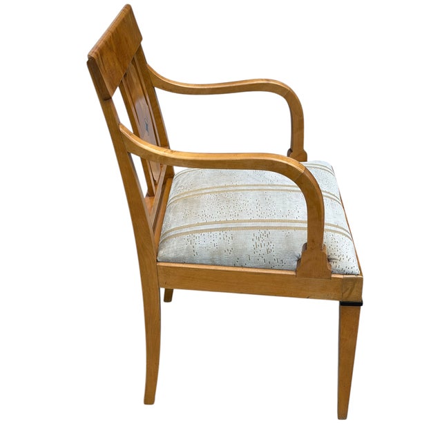 19th Century Pair of Antique Austrian Biedermeier Style Arm Chairs For Sale - Image 5 of 8