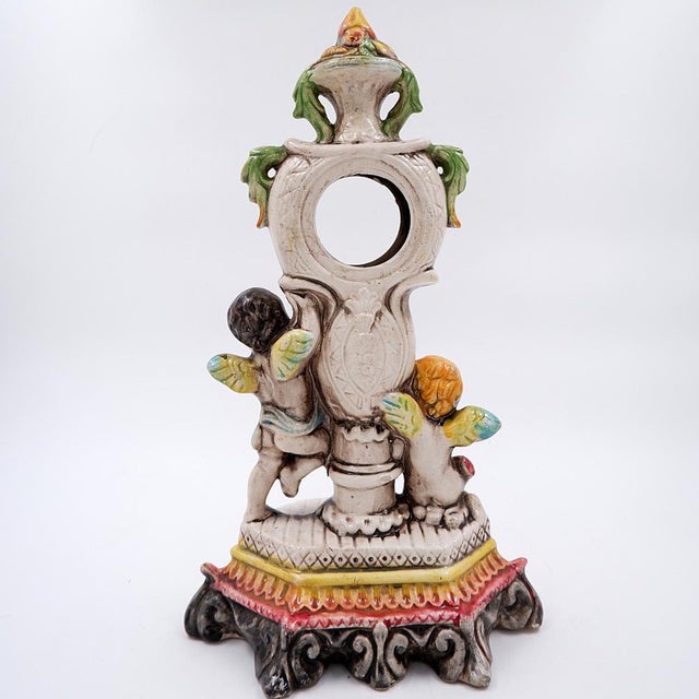 Antique Rococo Style Porcelain Mantel Clock, 19th Century For Sale - Image 13 of 18