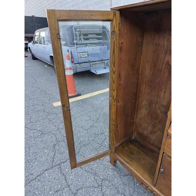 Antique Larkin Style Tiger Oak Side-by-Side Secretary Desk For Sale - Image 4 of 18