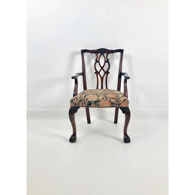 Chippendale Vintage Chippendale Style Armchairs - a Pair For Sale - Image 3 of 12