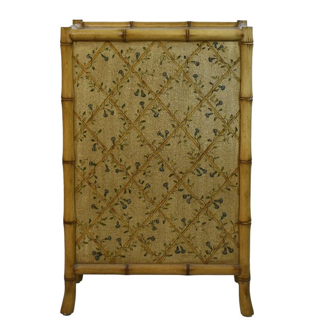 Late 20th Century Faux Bamboo Bird Motif Cabinet For Sale - Image 5 of 7