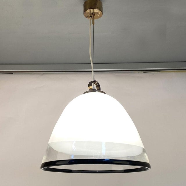 1960s Large Glass Bell Shape Pendant Pendant by Renato Toso for Leucos Murano 1960s For Sale - Image 5 of 13