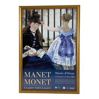 Vintage 1990's Manet Monet French Museum Exhibit Poster For Sale
