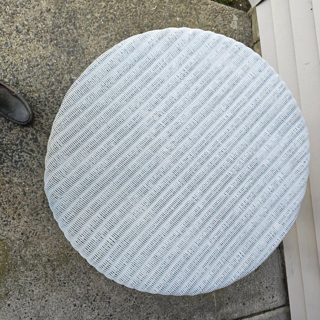 Wood 1920s Antique Lloyd Loom Occasional Table For Sale - Image 7 of 11