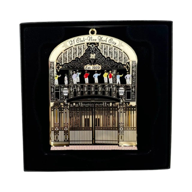 Metal Contemporary The "21" Club Nyc Restaurant Ornament Equestrian Iron Gate Holiday Christmas For Sale - Image 7 of 12