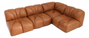 Vintage Modular Sofa in Cognac Leather, Italy, 1970s, Set of 4
