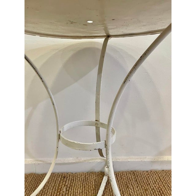 Metal Pedestal Table in White Iron For Sale - Image 7 of 7