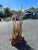 Vintage Large Scale Brutalist Cattail Sculpture on a Burled Wood Base. For Sale - Image 4 of 12