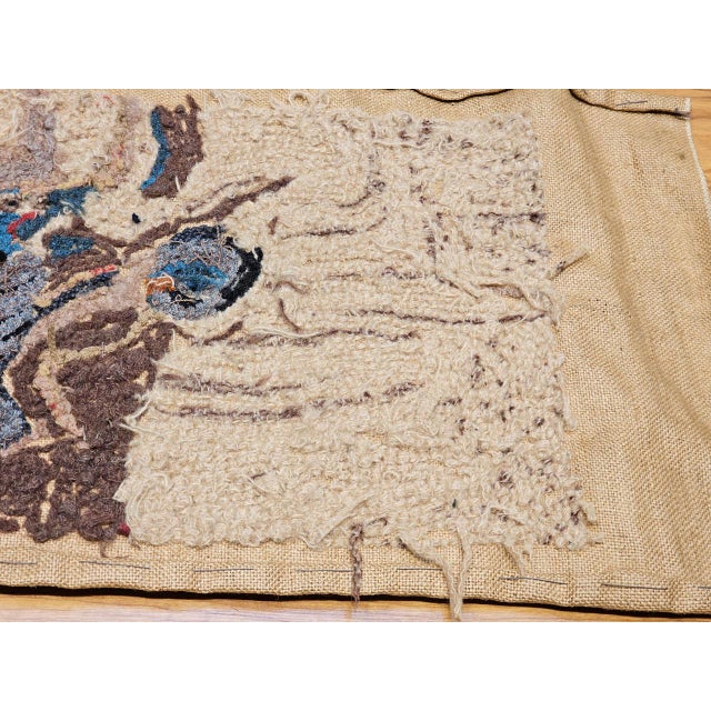 American Vintage American Hand Hooked Rug, Wool & Cotton, Birds in a Tree Nest Design, 1x2 For Sale - Image 3 of 13