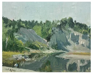 Paul Mathey, Paysage Rocheux, Oil on Canvas, Framed