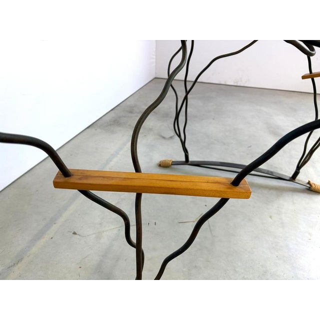 Vintage Organic Wrought Iron and Glass Dining Table, 1970s For Sale - Image 16 of 18