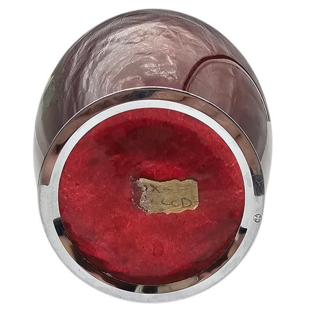 Signed Ando Jubei Japanese Cloisonné Pigeon Blood Red Peony Vase 10" For Sale - Image 9 of 10