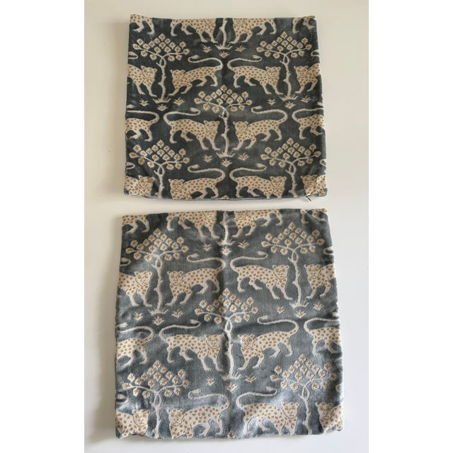 2020s Shumacher Woodland Leopard Velvet Pillow Covers For Sale - Image 5 of 5