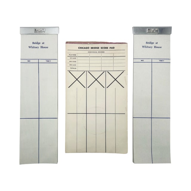 Mid 20th Century Vintage Vanderbilt Whitney Estate Set Bridge Sterling Monogram Game Score Pads For Sale - Image 5 of 11